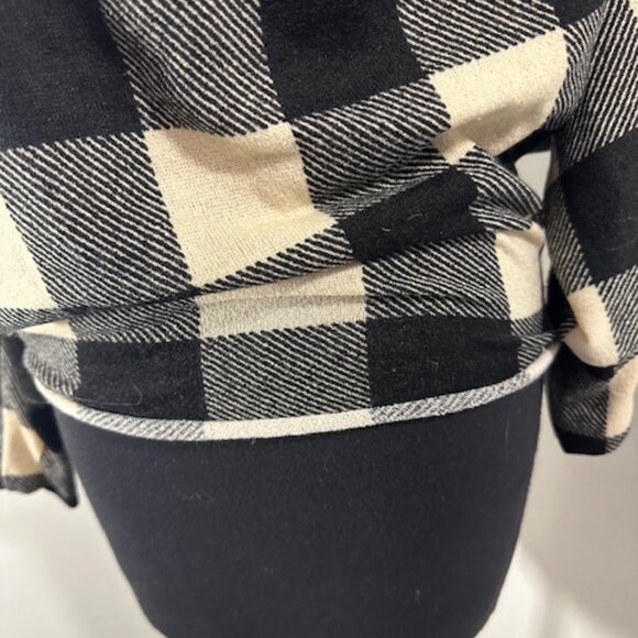 MTS Black and Cream Plaid Cowl Neck Top   8600  NWT Boutique - Picture 5 of 12